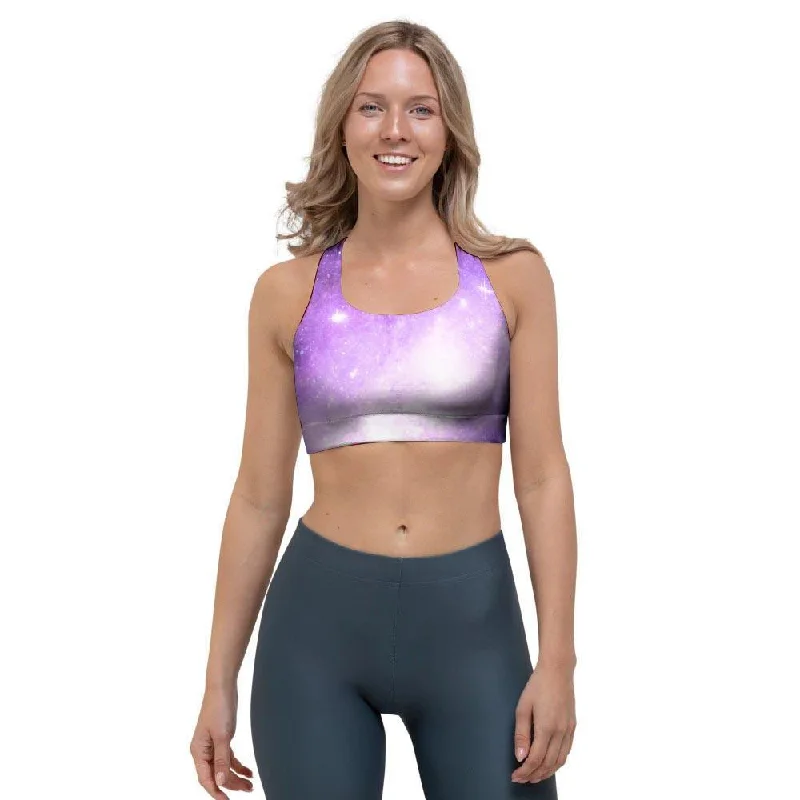 Abstract Purple Galaxy Space Sports Bra Ultra-Light Bra