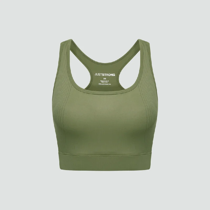 Agility Workout Bra - Military Green Chic Lace Bra