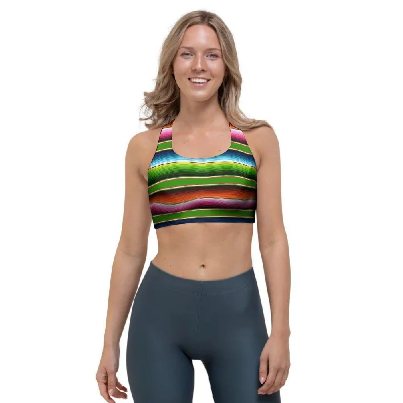 Baja Mexican Print Sports Bra Simple Wireless Bra