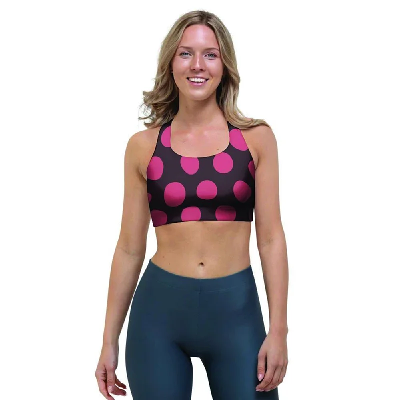 Black And Red Polka Dot Sports Bra Classic Wire-Free Bra