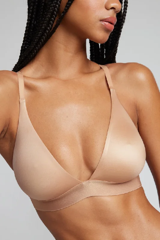 Glacé Triangle Bra in Buff Lightweight Cotton Bra