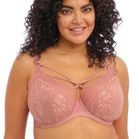 Elomi Brianna UW Plunge Bra in Ash Rose EL8080 Chic Lace Underwear