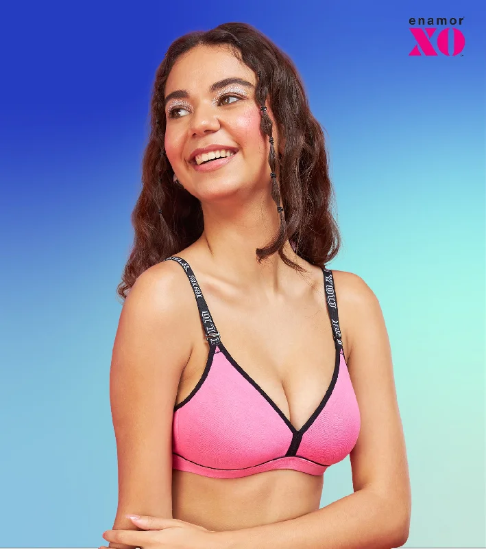 Enamor XO Candy Pink Non Wired Padded Regular Bra - Lena Light Padded Bra