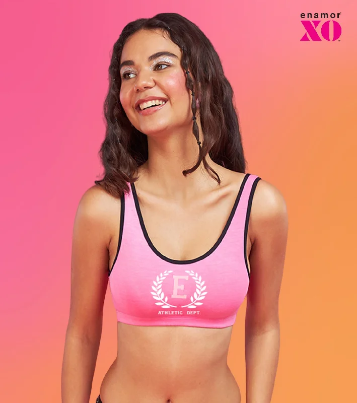 Enamor XO Candy Pink Non-Wired Removable Padding Regular Bra - Zenya Versatile Bralette Set