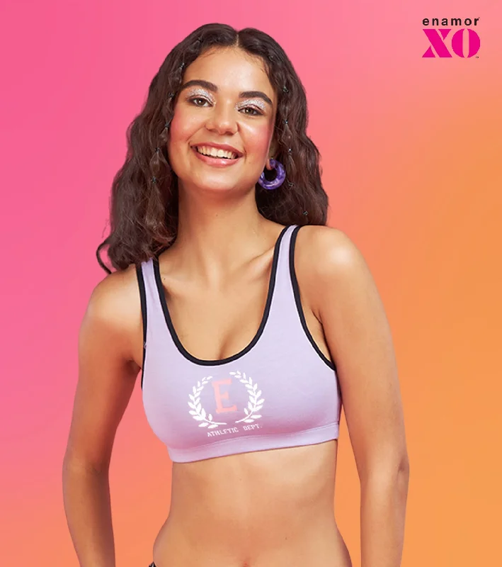 Enamor XO Lilac Non-Wired Removable Padding Regular Bra - Zenya Comfortable Active Bra