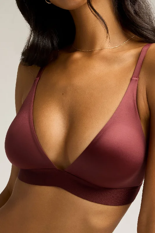 Glacé Triangle Bra in Garnet Soft Mesh Bralette