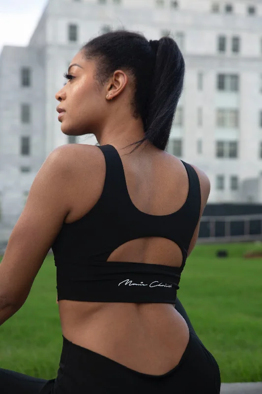 Monie Christo Logo Sports Bra Full Coverage Bra