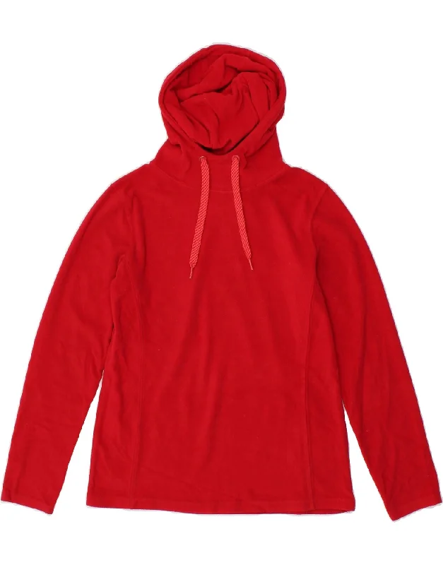 MOUNTAIN WAREHOUSE Womens Hooded Fleece Jumper UK 10 Small Red Polyester Hoodie Crop Top Short Trendy