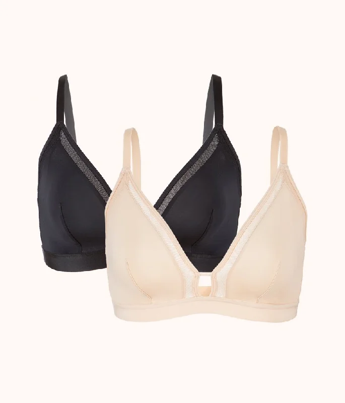 The Busty Bra Bundle: Jet Black/Toasted Almond Lightweight Cotton Bra