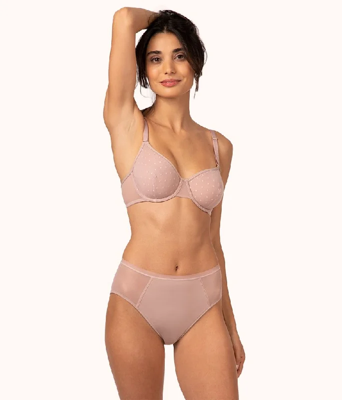 The Dot Mesh Unlined Bra: Orchid Lacy Underwire Bra