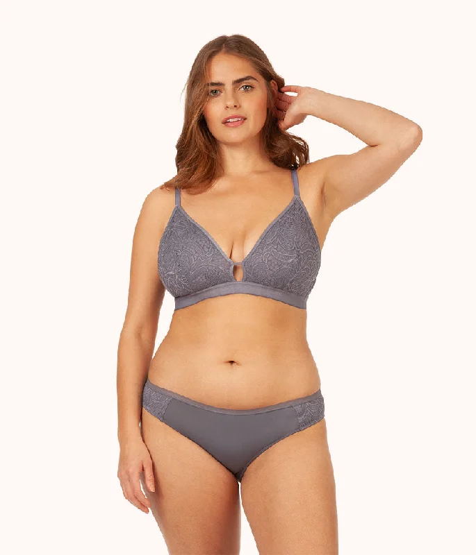 The Palm Lace Busty Bra: Smoke Comfortable Bralette Style