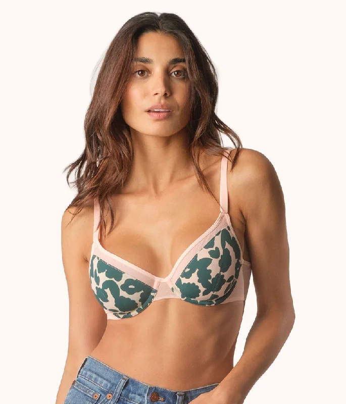 The Unlined Balconette Bra - Print: Retro Blooms Feminine Lace Bra