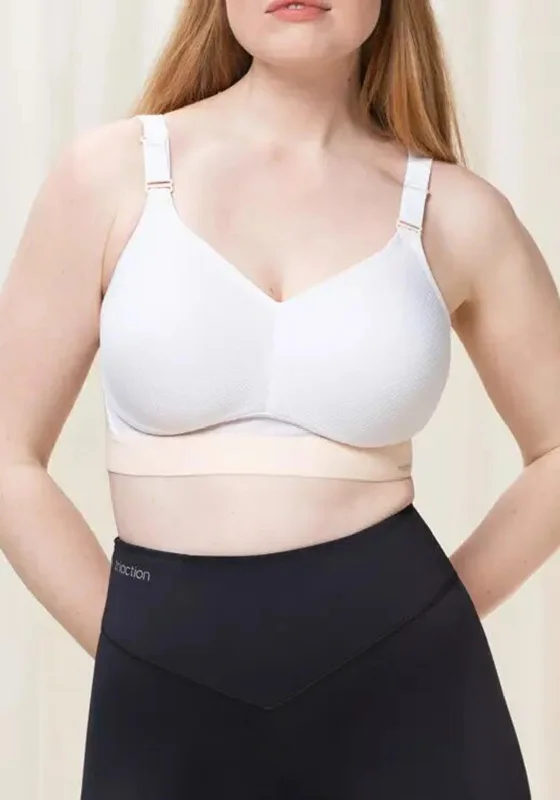 Triumph Triaction Hybrid Lite Sports Bra, White Soft Cup Bralette