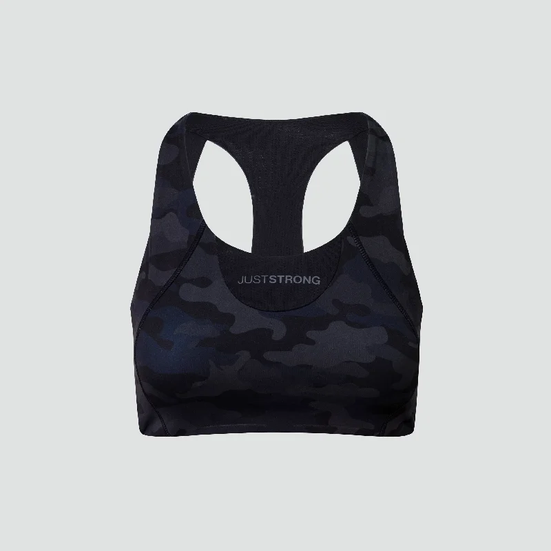 Vertex Camo Multi Strap Sports Bra - Black Onyx Chic Lace Bralette