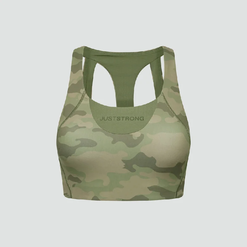 Vertex Camo Multi Strap Sports Bra - Military Green Elegant Lace Bralette