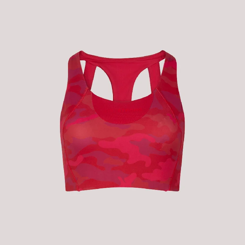 Vertex Camo Multi Strap Sports Bra - Ruby Red Stylish Lace Bralette