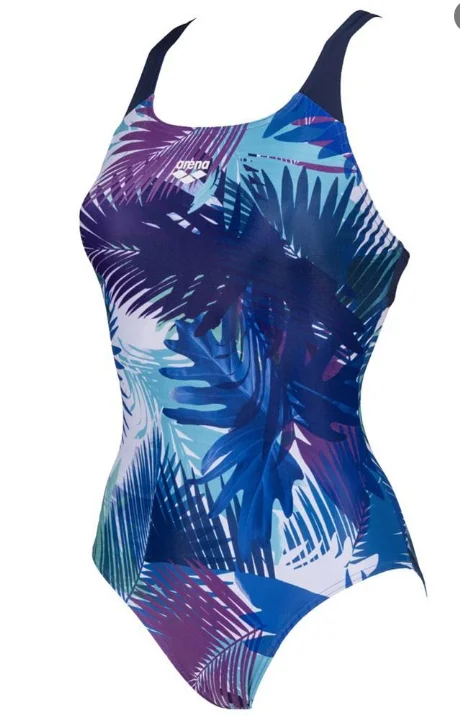 Palm Print Swim Pro Back Elegant Swimsuit Bottoms