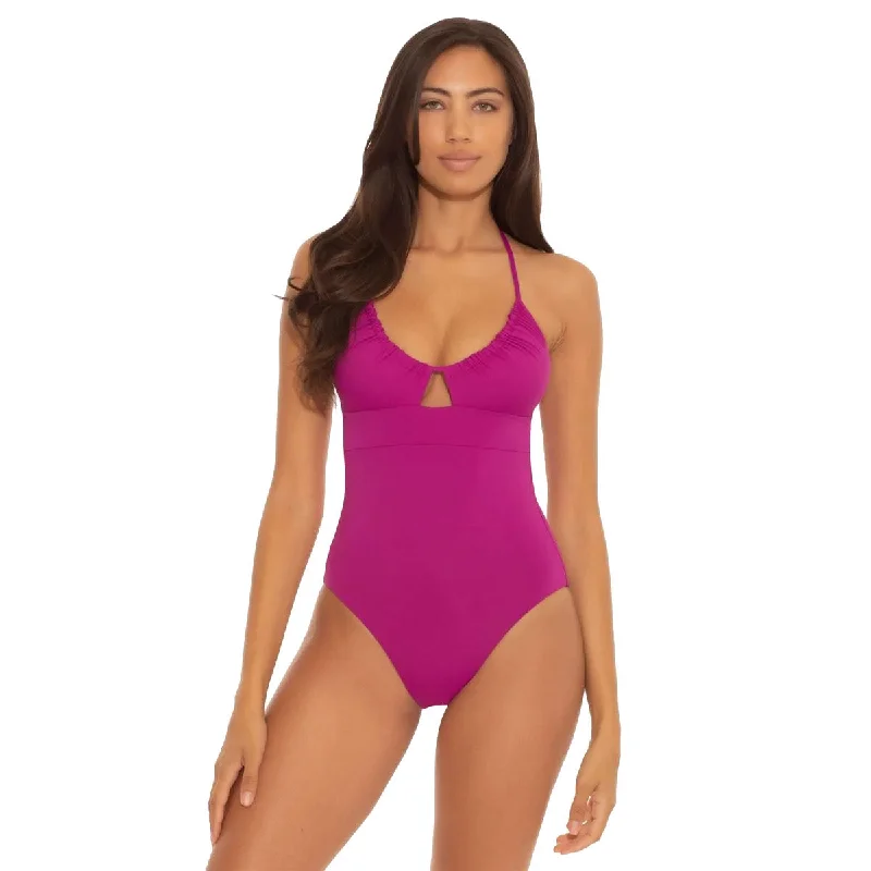 Becca Color Code Multi-Way Berry One Piece Womens Swimsuit Vintage Swimwear Look