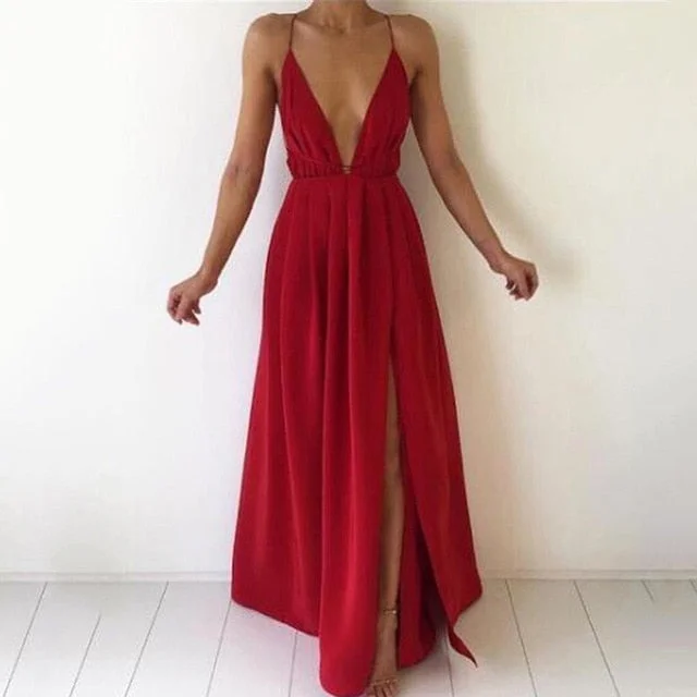 Bigsweety Sexy Maxi Dress Women Long Dress Summer Bandage Slit Dress Cozy Longline Maxi Dress