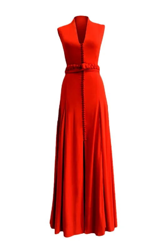 CARMEN V-NECK MAXI DRESS Fashionable Halter Neck Maxi Dress