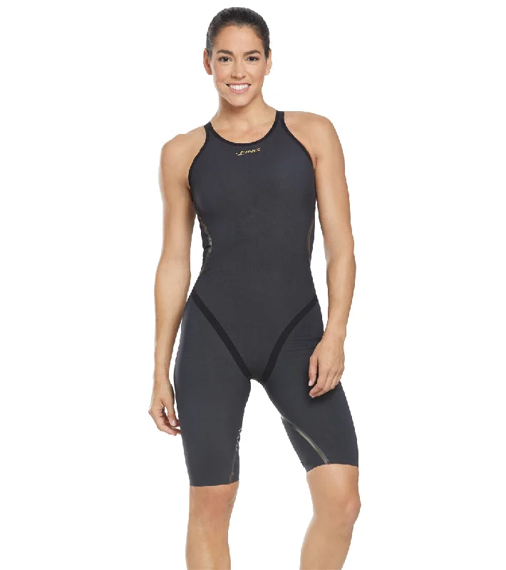 FINIS Women's Rival 2.0 Closed Back Kneeskin Tech Suit Swimsuit Black Classic Sporty Swimsuit