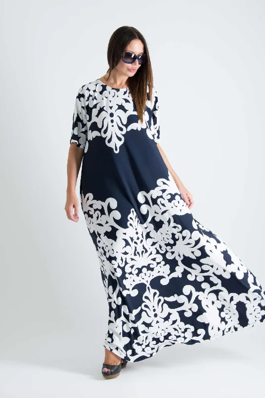 Floral Summer Maxi Dress DALLAS Trendy Off-Shoulder Ruffle Maxi Dress