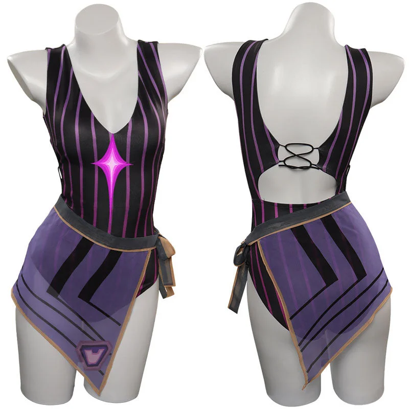 Game Valorant Reyna Swimsuit Cosplay Costumes Swim Skirt Set