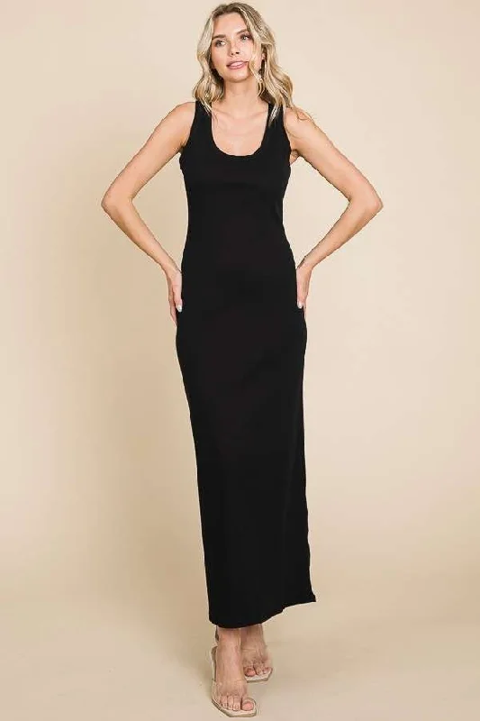 / Here's The Scoop Black Maxi Dress (Size Medium) Chic Off-Shoulder Maxi Dress