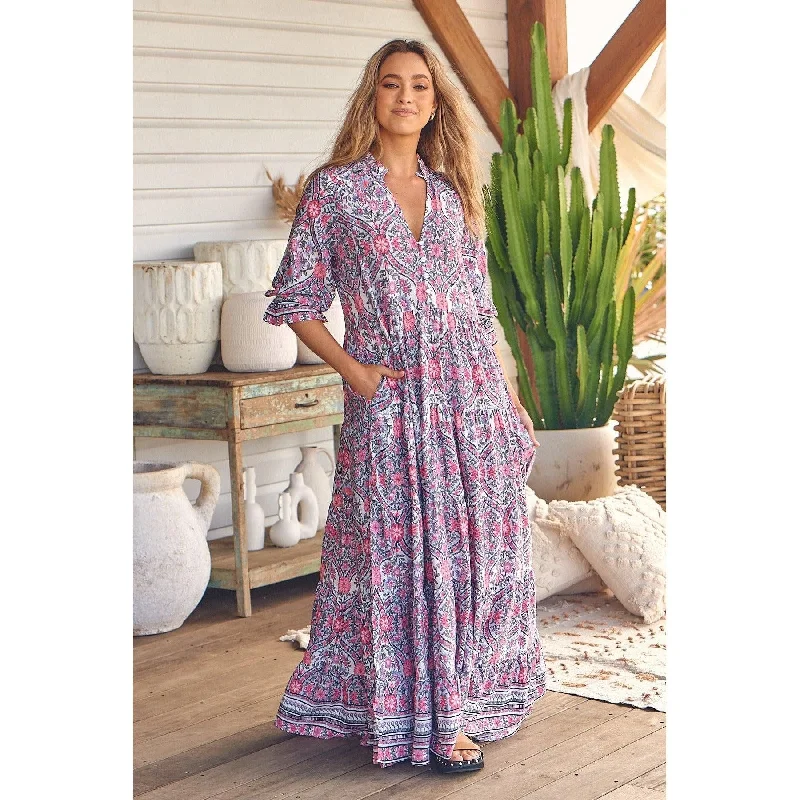 JAASE Bonnie Print Tillie Maxi Dress Elegant Maxi Dress with Ruffles