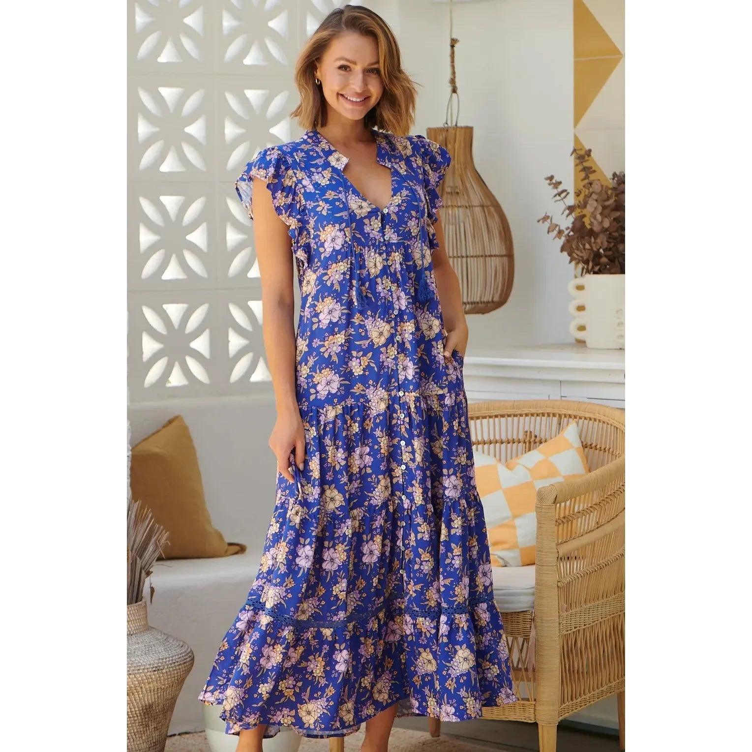 JAASE Delfina Print Agnes Maxi Dress Elegant Lace Maxi Dress