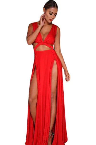 Jersey Craving Maxi Dress Elegant Lace-Up Maxi Dress