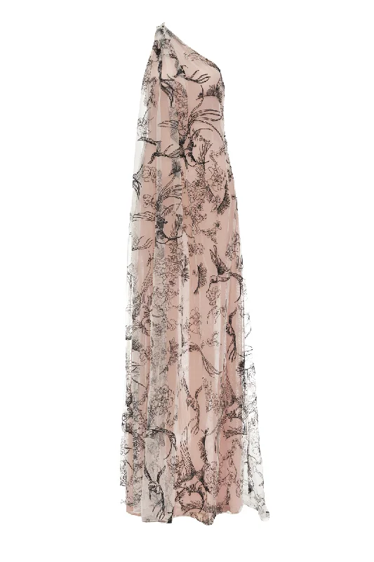 RUSTLING MAXI DRESS IN NUDE Trendy Satin Maxi Dress