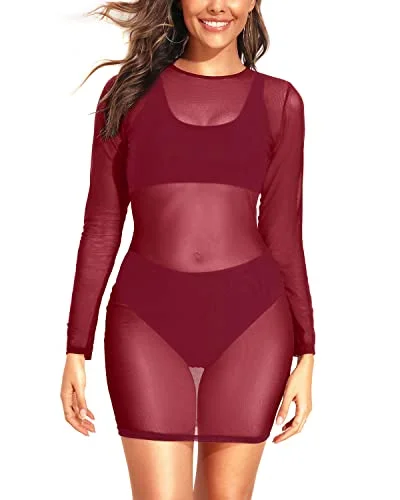 Sexy Sheer Mesh Women's Swimsuit Cover-up Vibrant Bikini Design