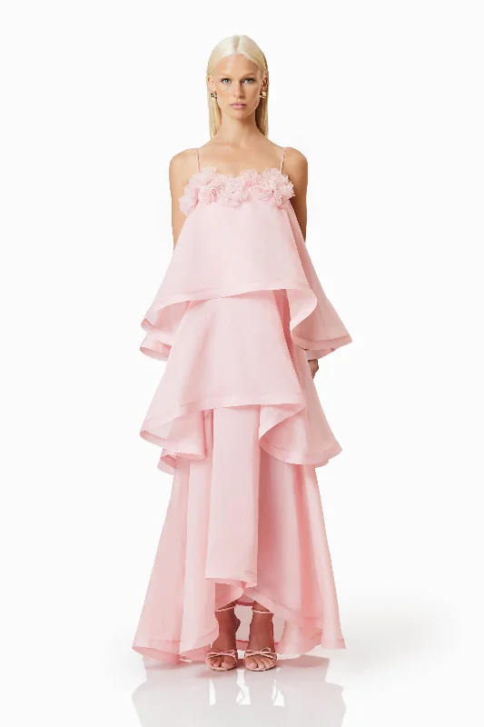 OMR x ELLIATT: Swallowtail Day To Night Maxi Dress In Pink Classic Tulle Maxi Dress