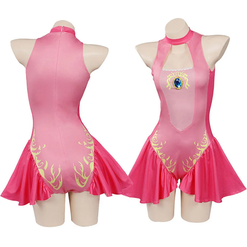 The Super Mario Bros. Movie 2023 Princess Peach Swimsuit Cosplay Costumes Sporty Swimwear Bottoms