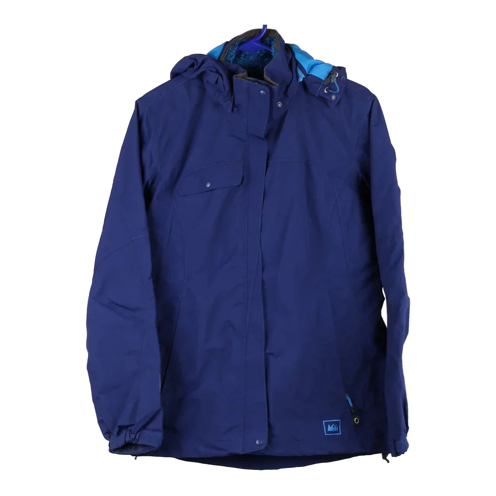 Rei Jacket - Small Navy Nylon Hooded Jacket Caped Jacket Shawl Collar Jacket