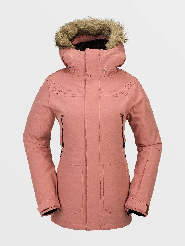 Womens Shadow Insulated Jacket - Earth Pink Wool Jacket Cashmere Jacket Tweed Jacket