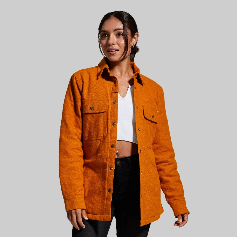 Women's Timber Jacket (Honey Ginger) Denim Fabric Leather Fabric Suede Fabric