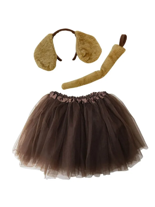 Adult Brown Puppy Dog Costume - Tutu Skirt, Tail, & Headband Set for Adult or Plus Size corduroy skirt cozy