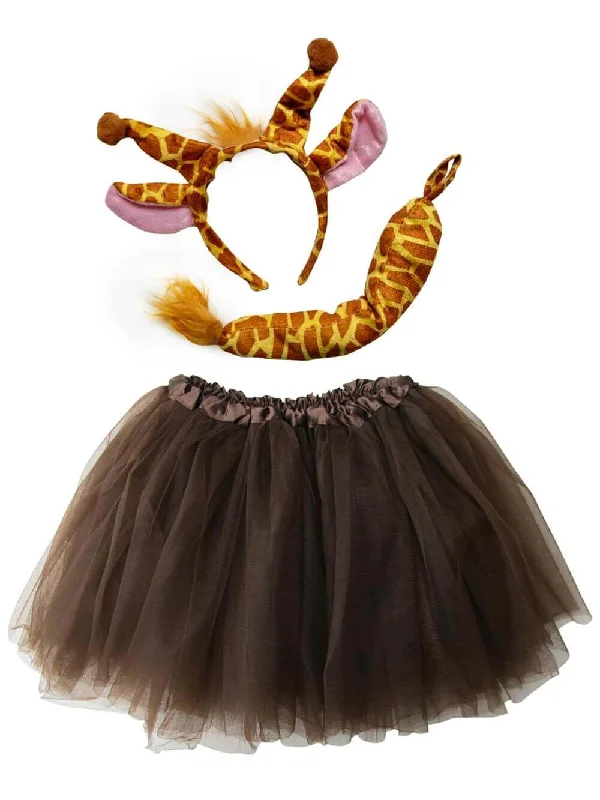 Adult Giraffe Costume - Brown Tutu Skirt, Tail, & Headband Set for Adult or Plus Size leather skirt durable