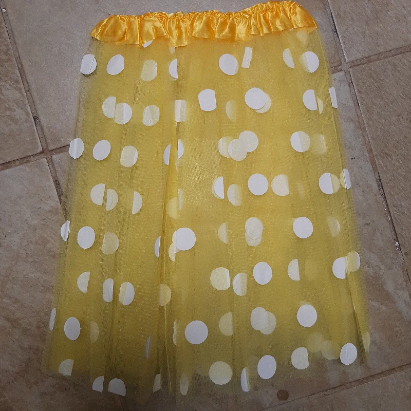 40cm Adult Lady Tutu Skirt Yellow Polka Dot silk skirt luxurious