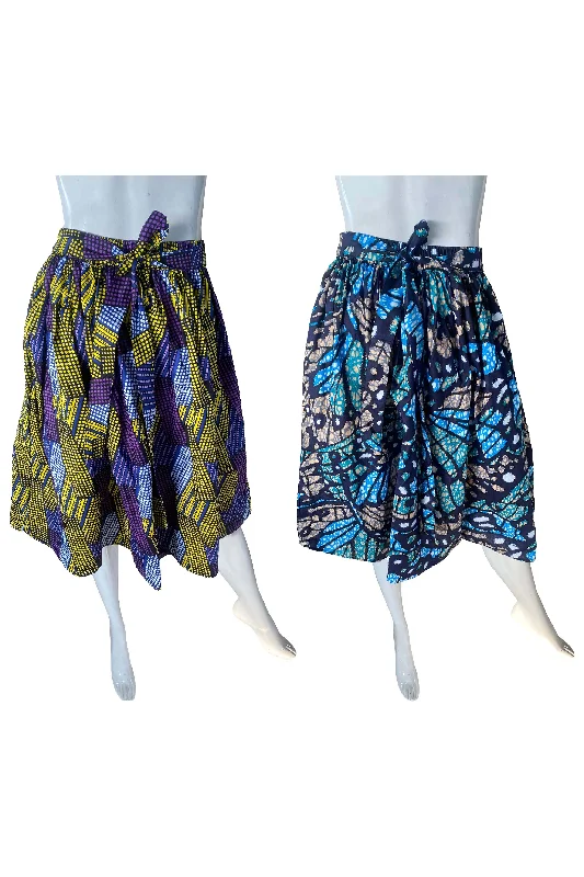 African Short Skirts (Pack of 2 Pieces) silk skirt lustrous