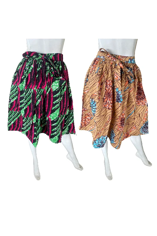 Ankara Short Skirts (Pack of 2 Pieces) silk skirt lustrous