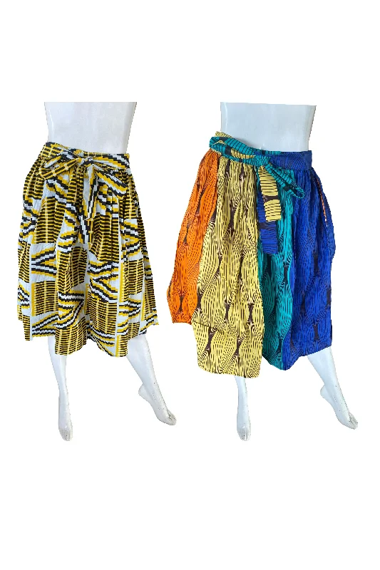 Ankara Short Skirts (Pack of 2 Pieces) linen skirt airy