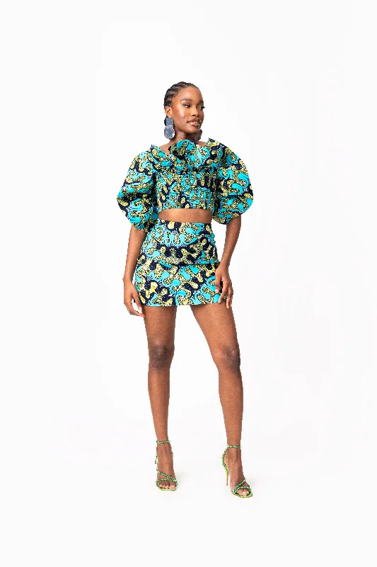 BADE African Print Mini Skirt leather skirt durable