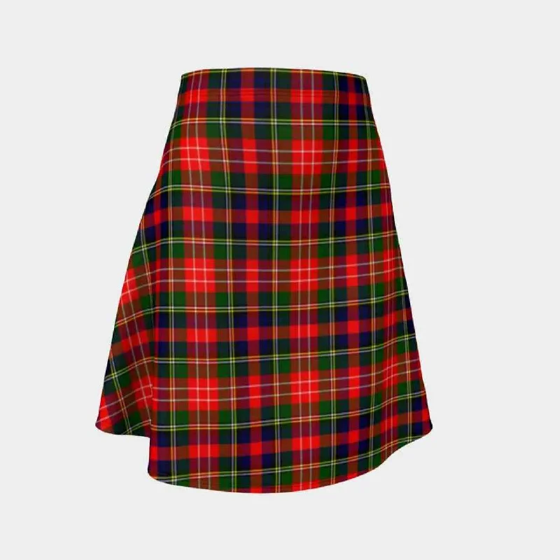 Christie Tartan Flared Skirt linen skirt breathable