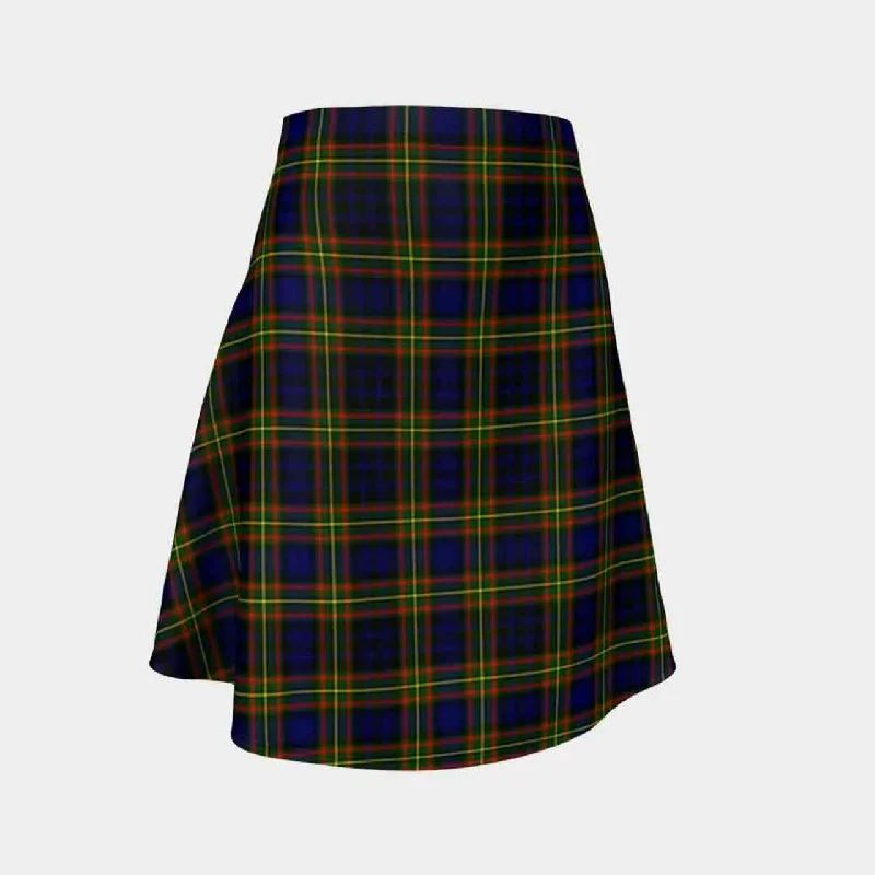 Clelland Modern Tartan Flared Skirt velvet skirt glossy