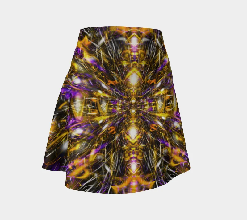 DIAMONDS AND THUNDERBOLTS FLARE SKIRT chiffon skirt airy