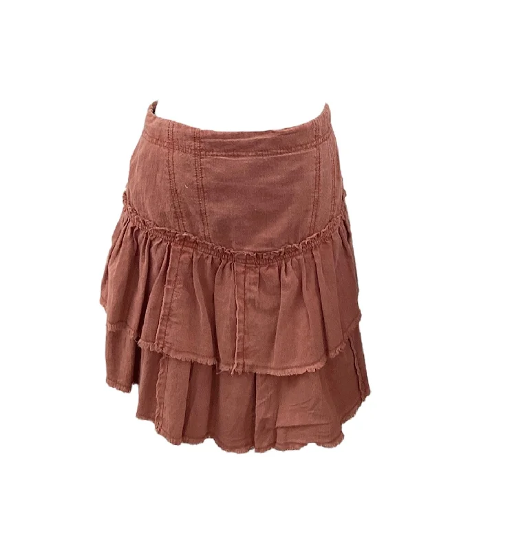 Free People Jr Skirt Rust 5/6 leather skirt sleek