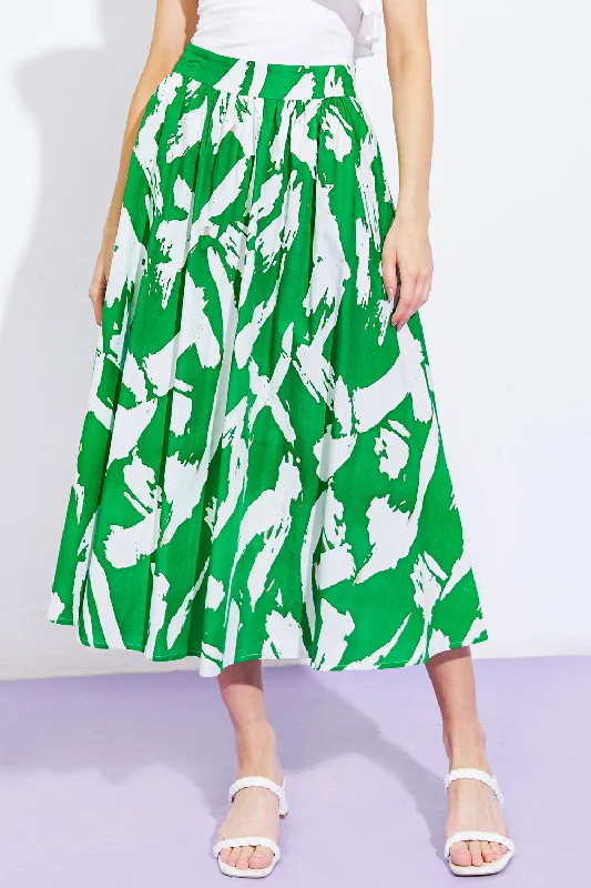 HAPPY TO BE HERE WOVEN SKIRT a-line skirt cut